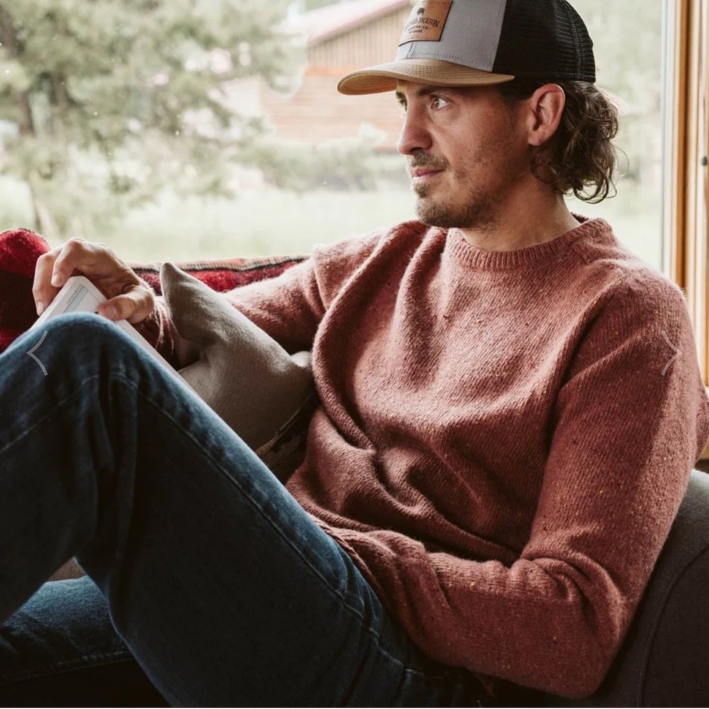 Buffalo Jackson Trading Co. | Crewneck Wool Blend Sweater in Sunset Fleck